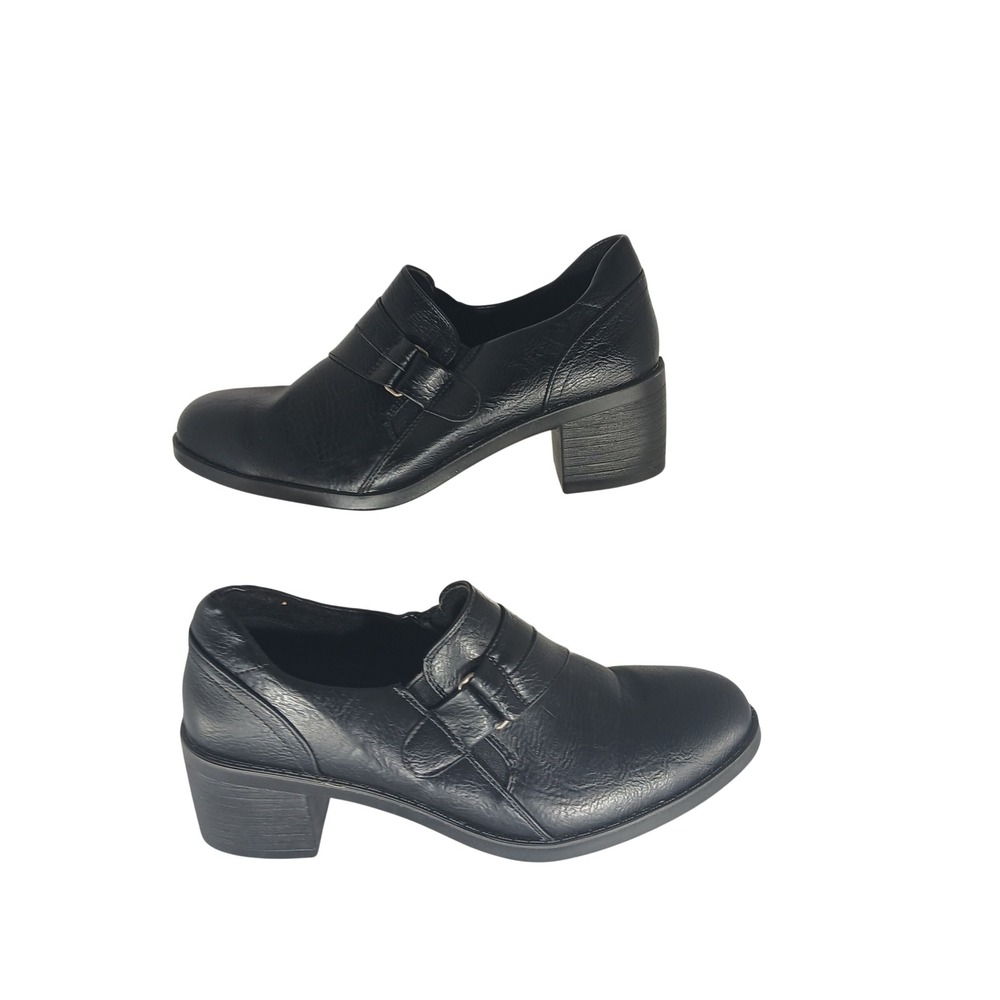 Easy‎ Street Comfort Wave Loafers 9M Black Block Heel Professional Office Career